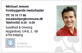 Visitkort med stor tekst